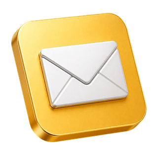 Enveloppe de courrier en 3D utilisée comme icône décorative sur la page de contact
